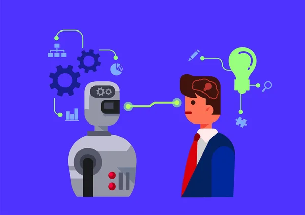 Artificial Intelligence Robot Person Human — Stock Vector