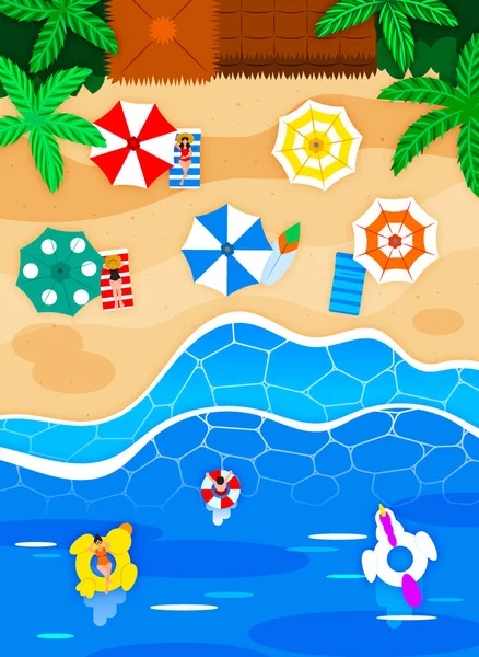 Background Summer Scenery Beachscape — Stock Vector