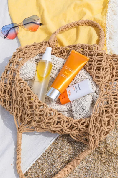 Beach Sunscreen Bag — Stock Photo, Image