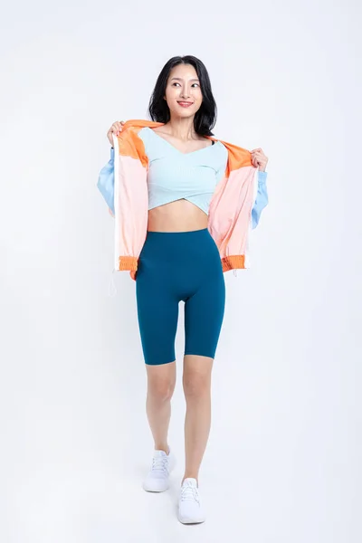 Healthy Beauty Concept Photo Korean Asian Beautiful Woman Wearing Jacket — Stock Photo, Image