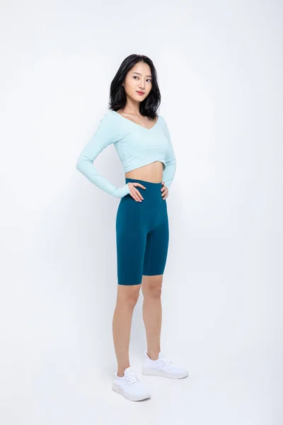 Gezonde Schoonheid Concept Foto Van Koreaanse Aziatische Mooie Vrouw Glimlachen — Stockfoto