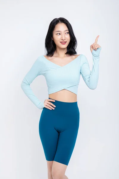 Saludable Belleza Concepto Foto Coreano Asiático Hermosa Mujer Con Movimiento —  Fotos de Stock