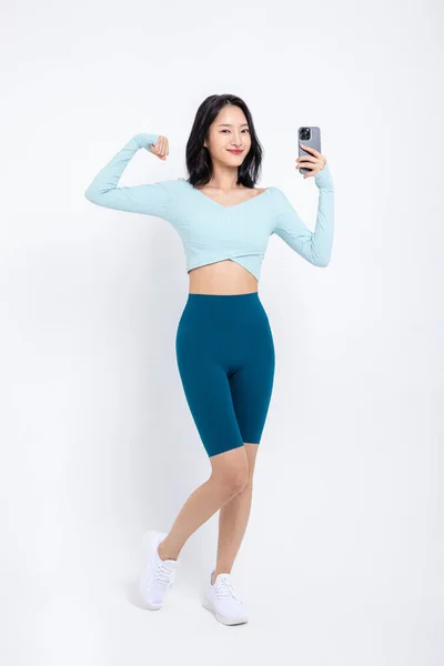 Gezonde Schoonheid Concept Foto Van Koreaanse Aziatische Mooie Vrouw Het — Stockfoto