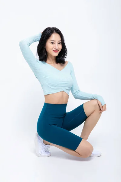 Saudável Beleza Conceito Foto Coreano Asiático Bela Mulher Sentado Posando — Fotografia de Stock