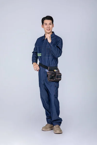Міленіали Ген Корейський Азіатський Молодий Чоловік Персонал Сайту Ручним Рухом — стокове фото