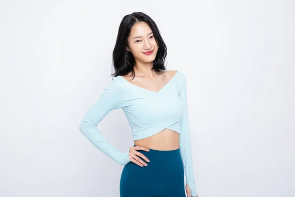 韩国亚洲美女面带微笑的健康美感照片 — 图库照片