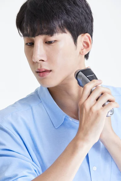 Coreano Asiático Joven Hombre Con Afeitar —  Fotos de Stock