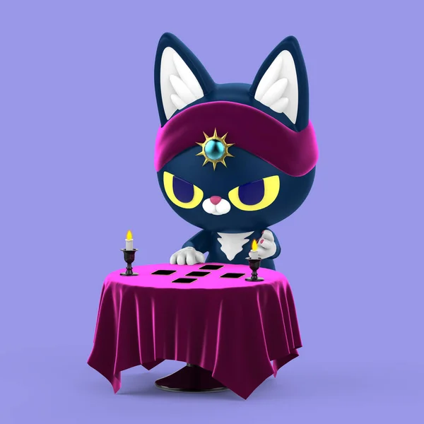 Персонаж Ворожа Кішка Таро — стокове фото