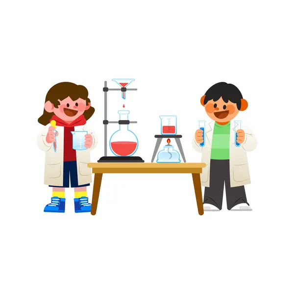 Pendidikan Untuk Anak Anak Ilmu Pengetahuan Vector Ilustrasi - Stok Vektor