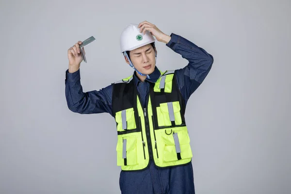 Milenyum Jenerasyonu Koreli Asyalı Genç Adam Site Çalışanları Bir Banka — Stok fotoğraf