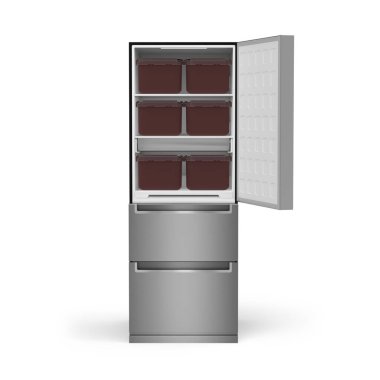 3D graphic concept of kimchi refrigerators, refriger for korean traditional dish clipart