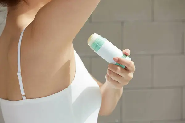 beauty concept photo of korean asain beautiful woman with deodorant