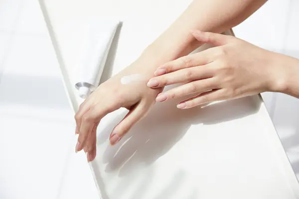 Beauty Concept Photo Korean Asain Beautiful Woman Hand Care — Stock Photo, Image