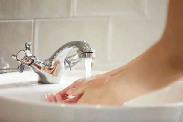Beauty Concept Photo Korean Asain Beautiful Woman Washing Her Hands — Stock Photo, Image