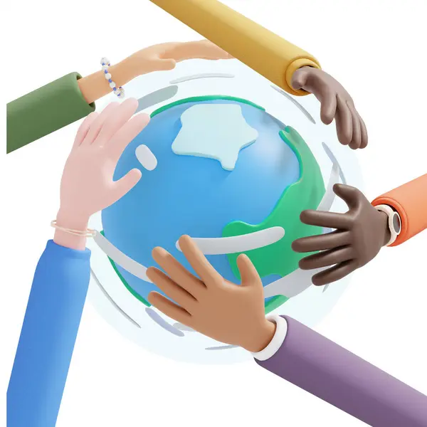 Graphic Concept Environment Earth Hands — Stock Photo, Image