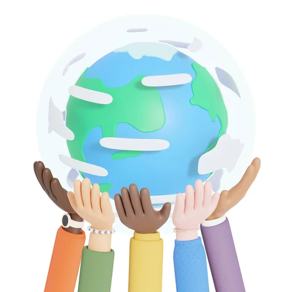 Graphic Concept Environment Earth Hands — Stock Photo, Image