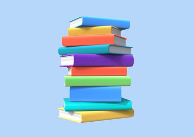 Books, Stacked 3D Graphic Object Image clipart