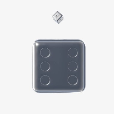 Silver material, Dice 3D object graphic image clipart