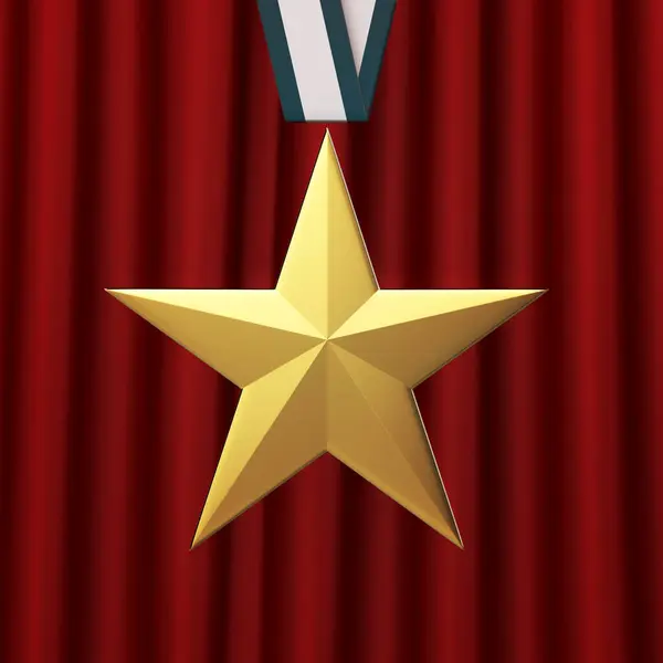 Star medal, 3D graphic image