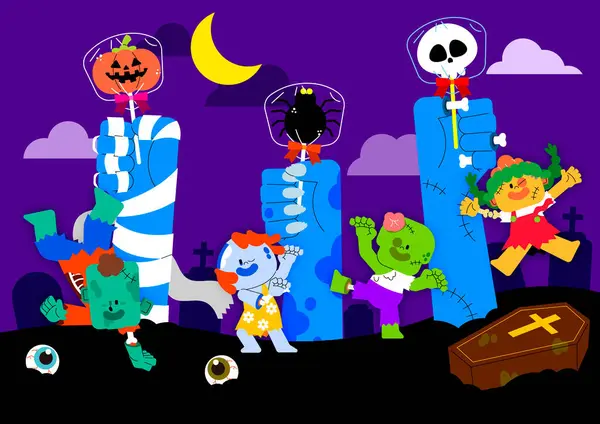 Halloween Událost Roztomilý Plakát — Stockový vektor
