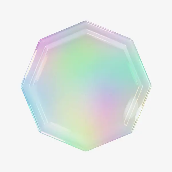 Cristal Transparent Cadre Octogonal Objet — Photo
