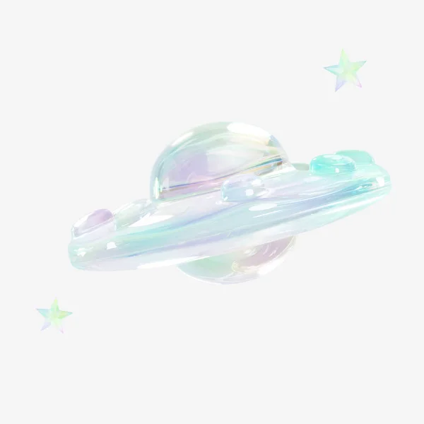 Nave Espacial Cristal Transparente Objeto — Foto de Stock