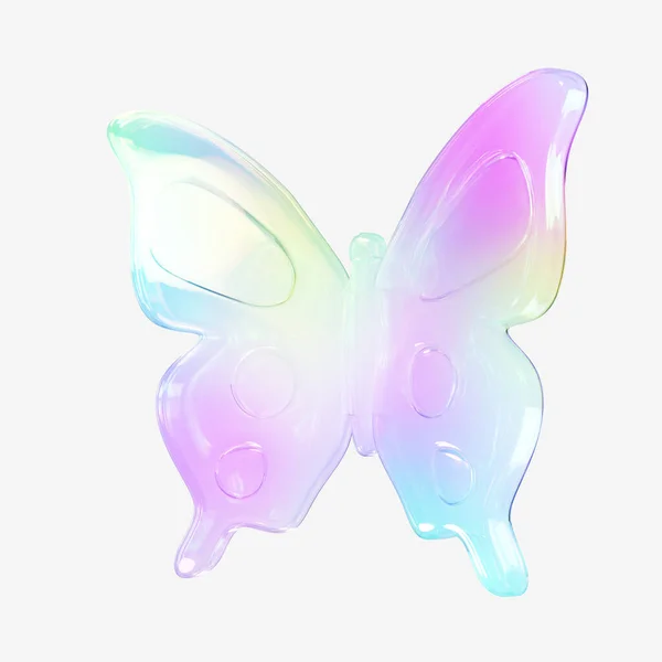 Transparent Crystal Butterfly Frame Object — Stock Photo, Image