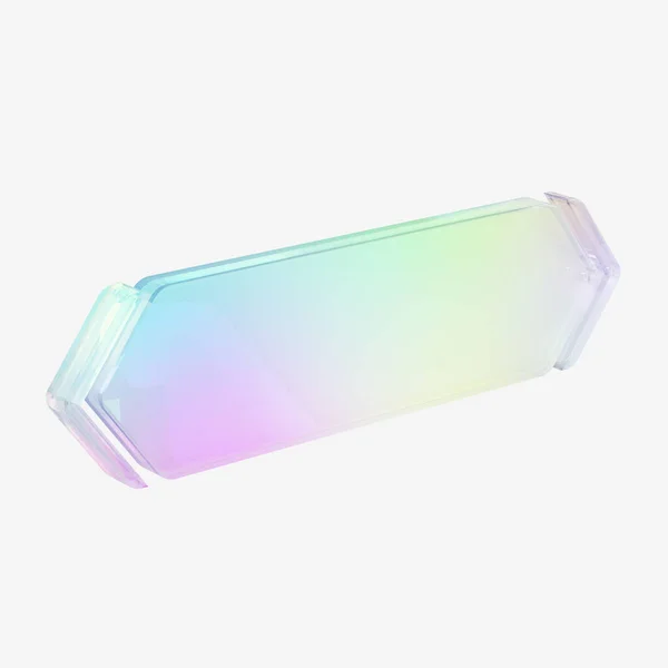 透明晶体标架3D对象 — 图库照片