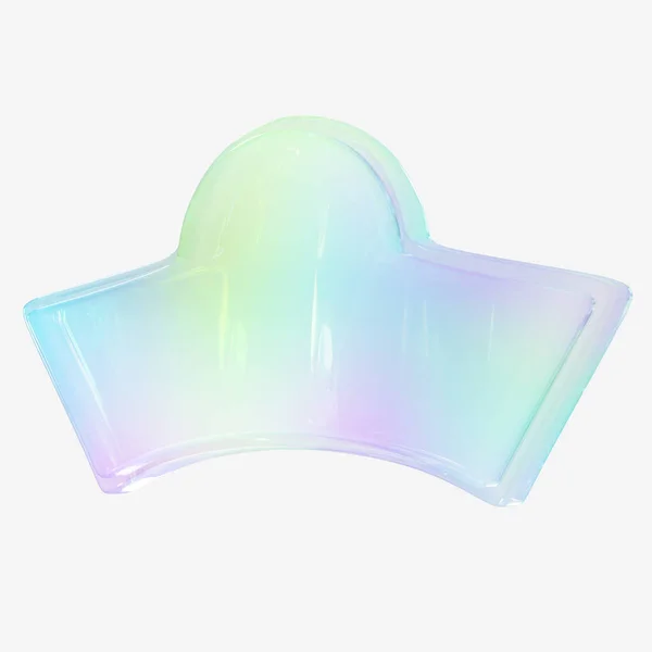 透明な水晶ラベルフレーム3Dオブジェクト — ストック写真