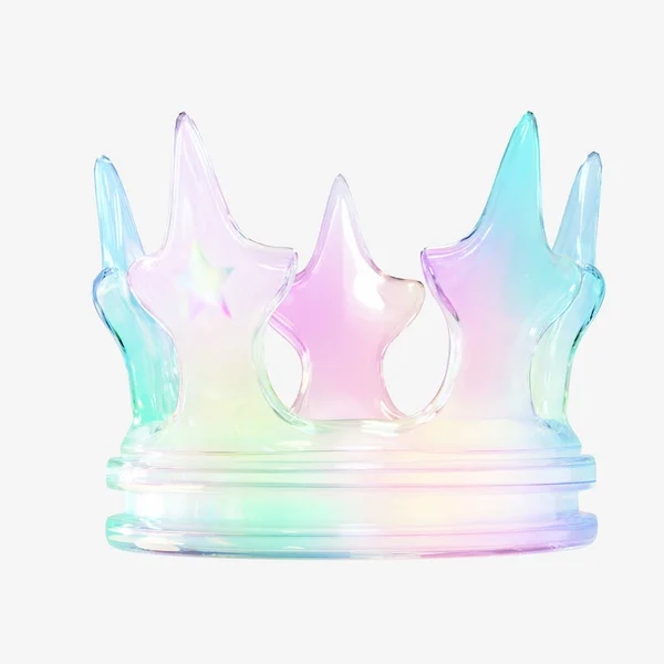 Transparente Cristal Coroa Objeto — Fotografia de Stock