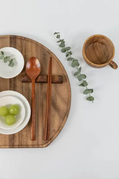 tableware wooden styling photo
