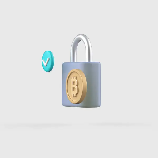 Fingerprint Authentication Check Cryptocurrency Lock Object — Stock Photo, Image