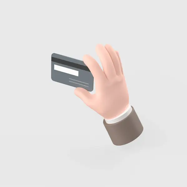 Mão Segurando Cartão Crédito Objeto — Fotografia de Stock