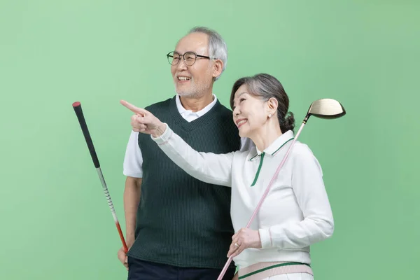 Senior Holding Golf Club — Stock Photo, Image