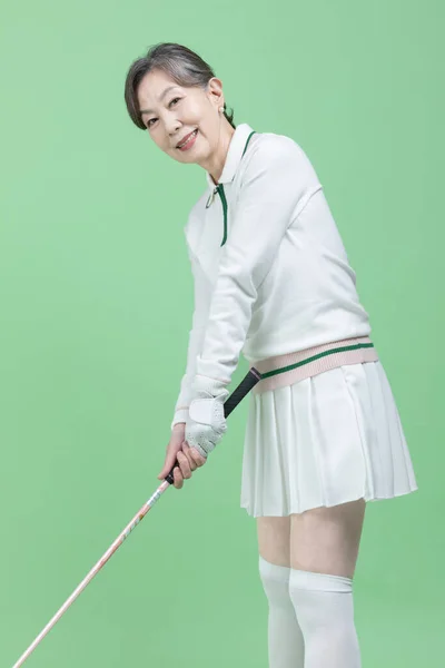 Female Senior Who Plays Golf — Stock Photo, Image