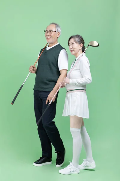 Senior Som Har Golfklubb — Stockfoto