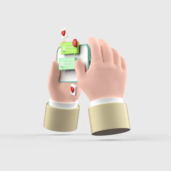 Smartphone Mensaje Representación Ilustración — Foto de Stock