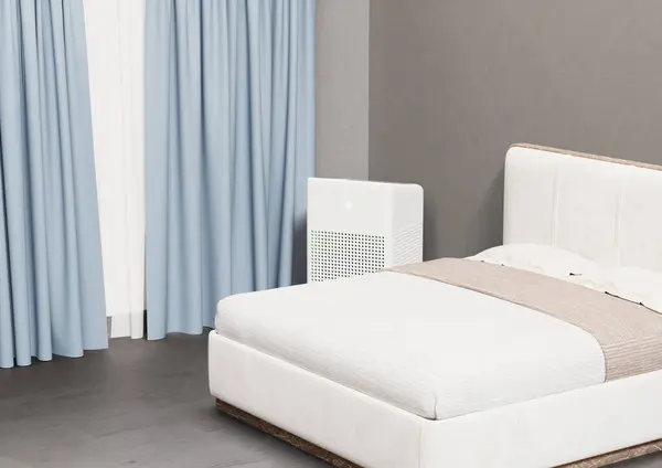 An air purifier in the bedroom 3d rendering