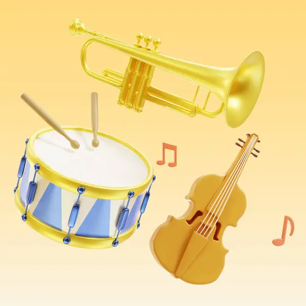 Music Instrument Rendering Illustration — Stock Photo, Image