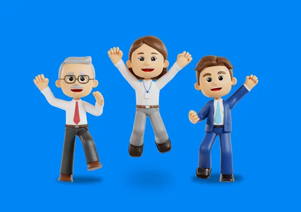 Hooray Office Workers Graphics — Stock Photo, Image