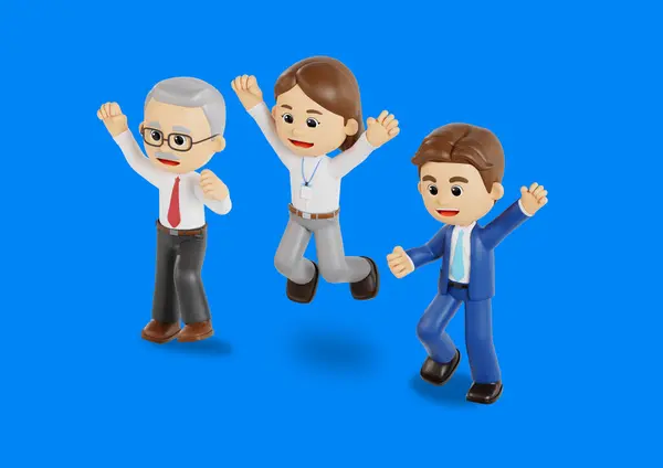 Hooray Office Workers Graphics — Stock Photo, Image
