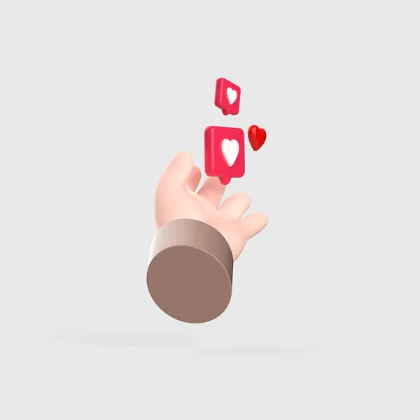 Heart Speech Bubbles Palm Hand — Stock Photo, Image