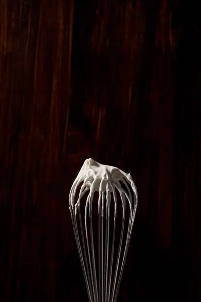 Whipped Cream Whisk Close View — Stock Photo, Image