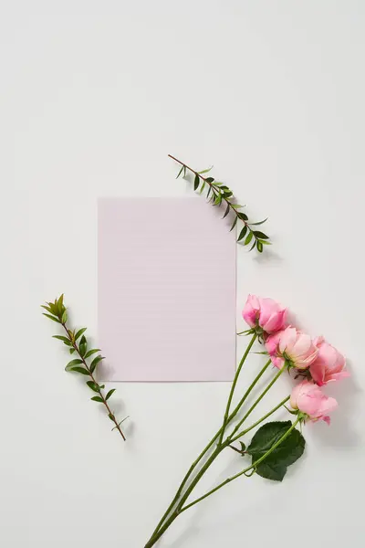 Bundle Lovely Pastel Flowers Blank Card — Stock Photo, Image