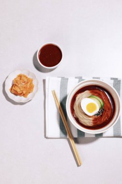 Bibim naengmyeon that's cool in summer clipart