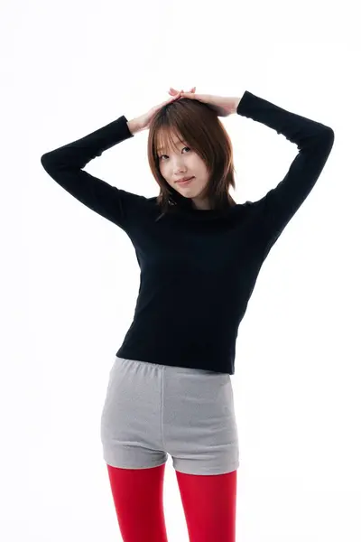 stock image Korean Woman in Micro Shorts Costume