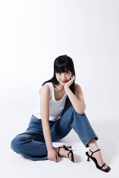 Fashion Portrait Beautiful Young Korean Woman Stock Photo