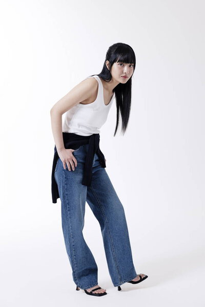 Fashion Portrait Beautiful Young Korean Woman Royalty Free Stock Images