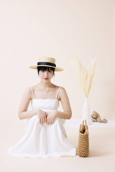 Fashion Portrait Beautiful Young Korean Woman Stock Picture