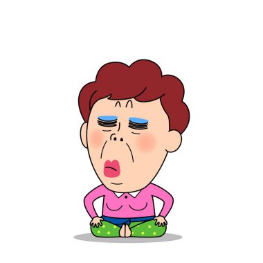 An emoticon expressing the state of a middle-aged woman clipart